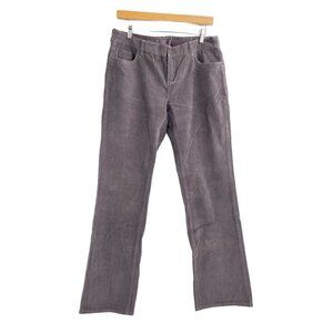 Garnet Hill Gray Corduroy Straight Leg Pants Womens Size 12P Stretch Classic